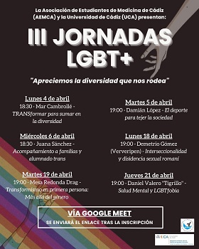 III Jornadas LGBT+. Apreciemos la diversidad que nos rodea